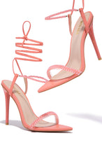 Load image into Gallery viewer, Coral Lace Up Heels
