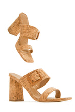 Load image into Gallery viewer, Faux Cork Single Sole Chunky Heels
