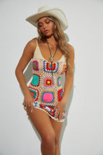 Load image into Gallery viewer, Festival Mini Dress Styled with Cowgirl Hat
