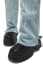Load image into Gallery viewer, Platform Black Boots with Faux Denim Cover Detailing

