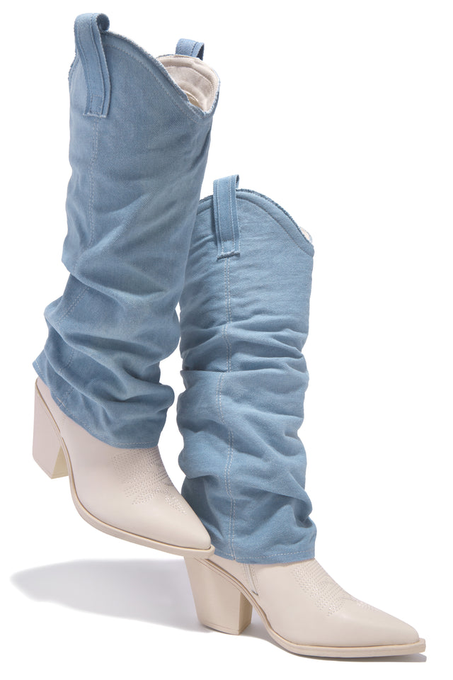 Load image into Gallery viewer, Denim Pull On Boot 
