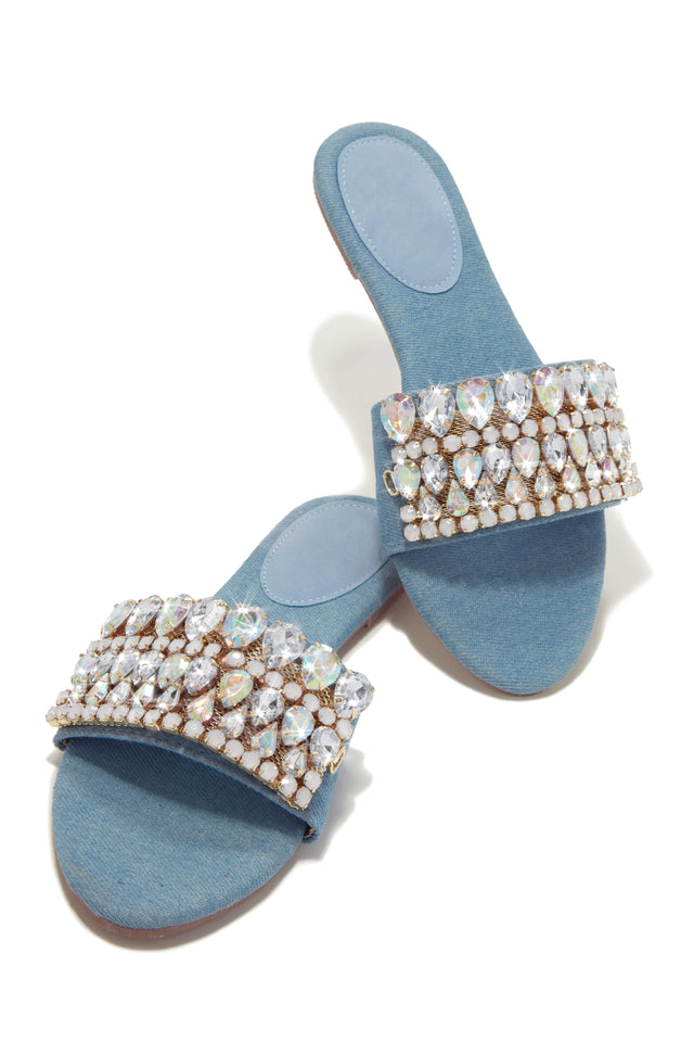 Load image into Gallery viewer, Denim Slide Sandals
