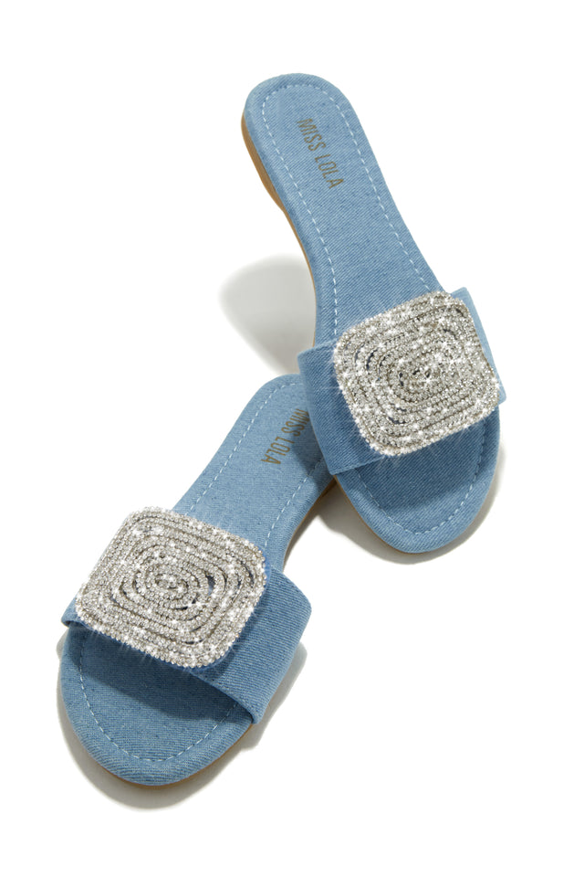 Load image into Gallery viewer, Blue Embellished Sandals
