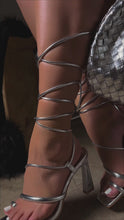 Load and play video in Gallery viewer, Silver tone strappy heel
