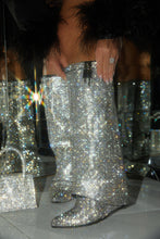 Load image into Gallery viewer, Women Wearing Black Embellished Knee High Boots
