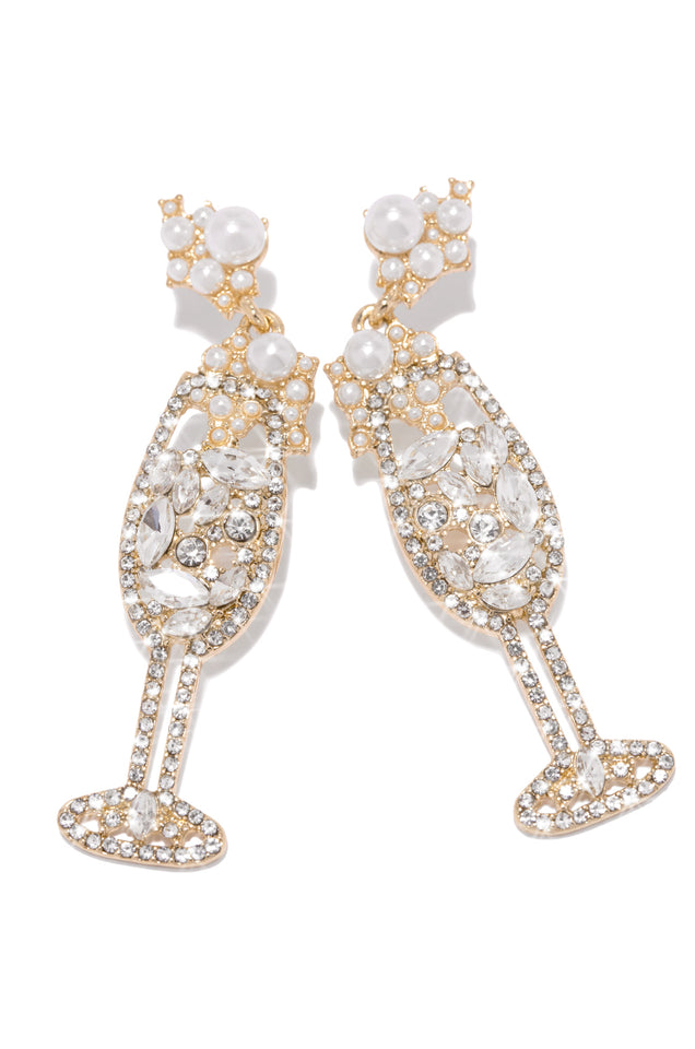 Load image into Gallery viewer, Gold Tone Champagne Earring 
