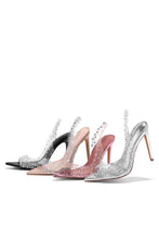 Load image into Gallery viewer, Embellished Slingback Peep Toe Heels
