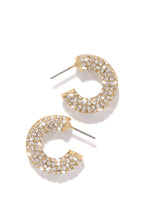Load image into Gallery viewer, Gold Tone Embellished Hoop Earring 
