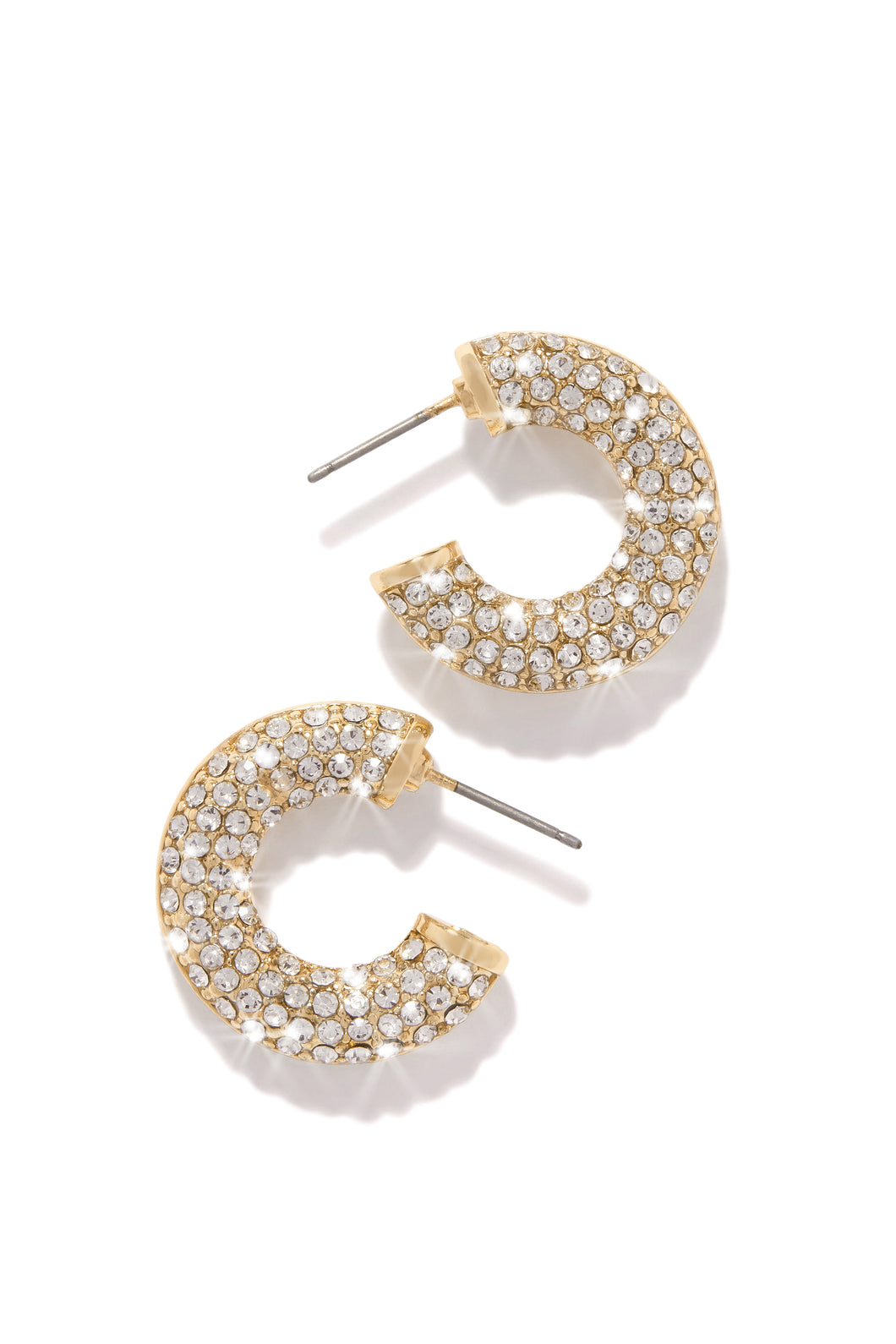 Gold Tone Embellished Hoop Earring 