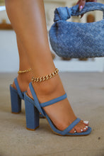 Load image into Gallery viewer, Blue Denim Chunky Heels
