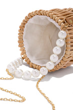 Load image into Gallery viewer, Canvas Drawstring Closure Straw Bag
