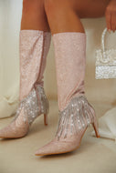Pink Glitter Boots