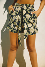 Load image into Gallery viewer, Navy and Ivory Floral High Waist Short
