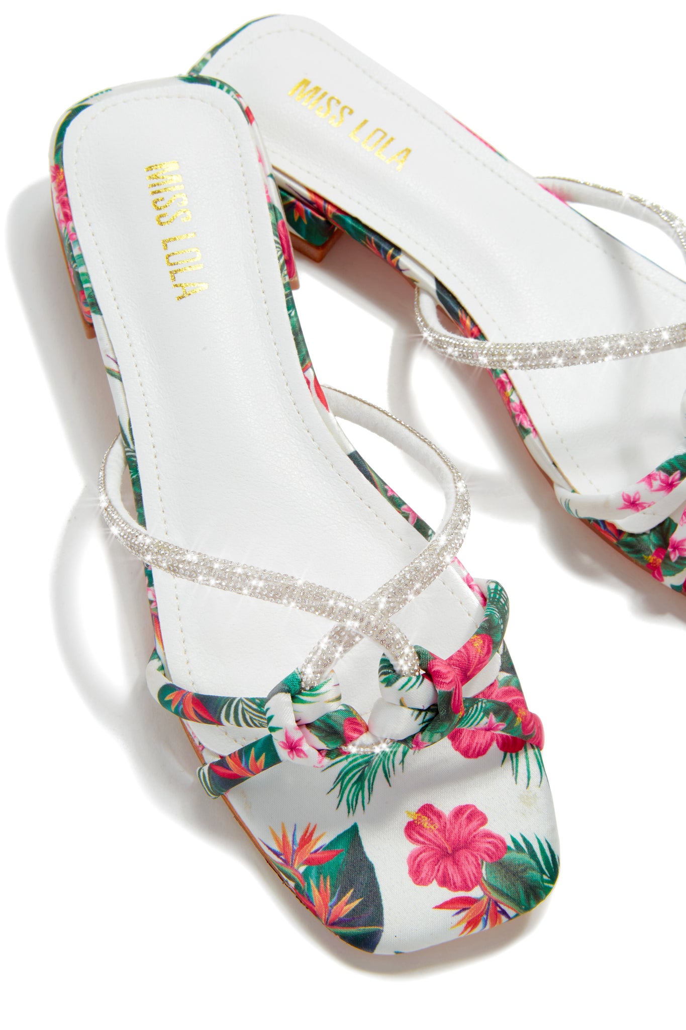 White floral sandals store