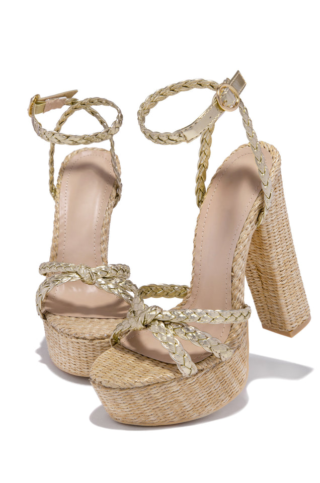 Load image into Gallery viewer, Gold Braided Heel 
