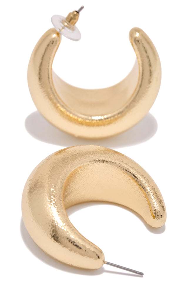 Load image into Gallery viewer, Gold-Tone Open Back Hoop Earring
