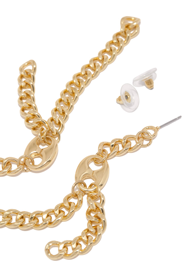 Load image into Gallery viewer, Dangle Gold Push Back Earring
