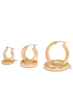 Load image into Gallery viewer, All Gold Tone Hoop Earring Set
