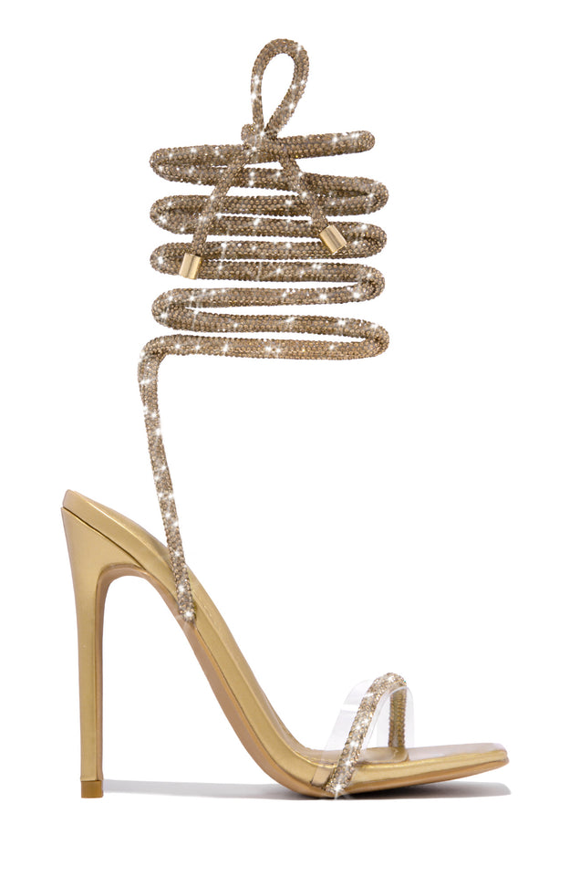 Load image into Gallery viewer, Sofia Embellished Lace Up Heels - Blue
