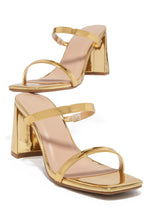 Load image into Gallery viewer, Gold Single Sole Block Heels 
