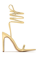 Load image into Gallery viewer, Gold Lace Up Heels
