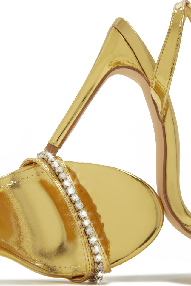 Load image into Gallery viewer, Gold Rhinestone Heels
