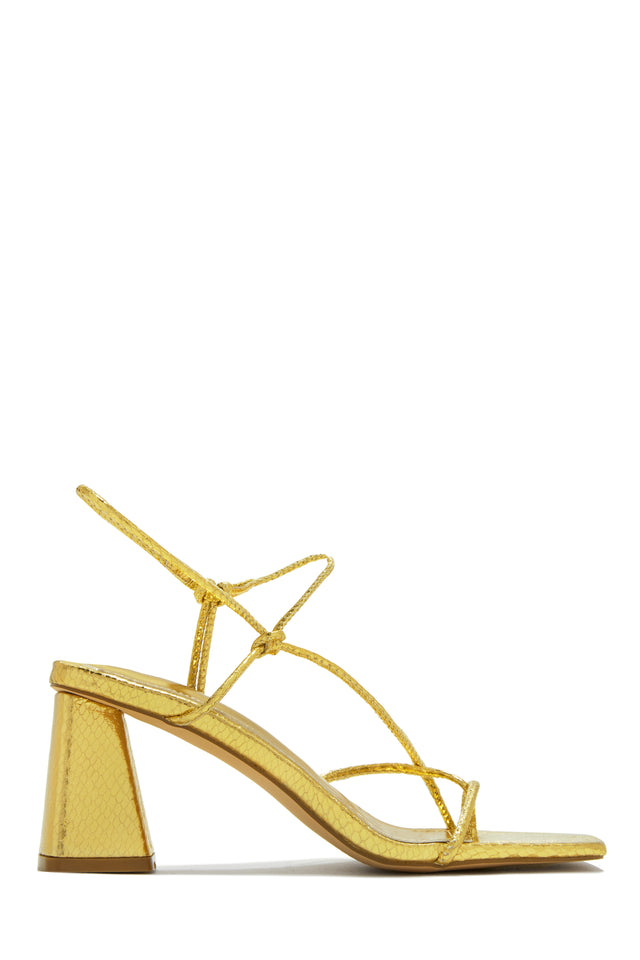 Load image into Gallery viewer, Gold-Tone Open Toe Chunky Heels
