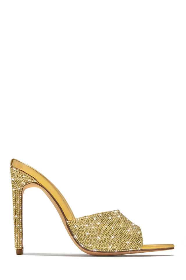 Load image into Gallery viewer, Gold-Tone High Heel Mules
