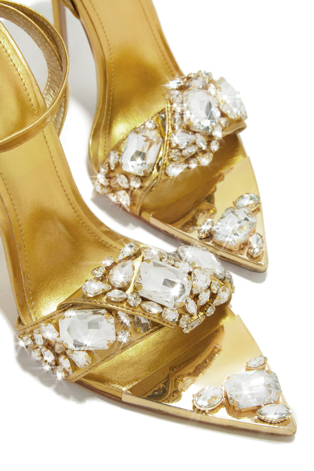 Load image into Gallery viewer, Gold-Tone High Heels
