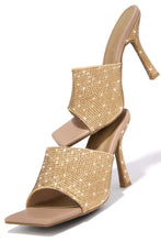 Load image into Gallery viewer, Nikkie Embellished High Heel Mules - Gold
