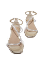 Load image into Gallery viewer, Gold-Tone Embellished Flat Sandals
