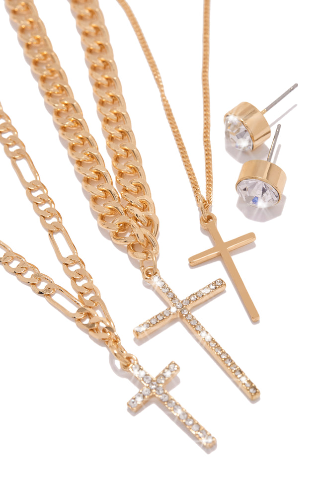 Load image into Gallery viewer, Gold Tone Layered Necklaces
