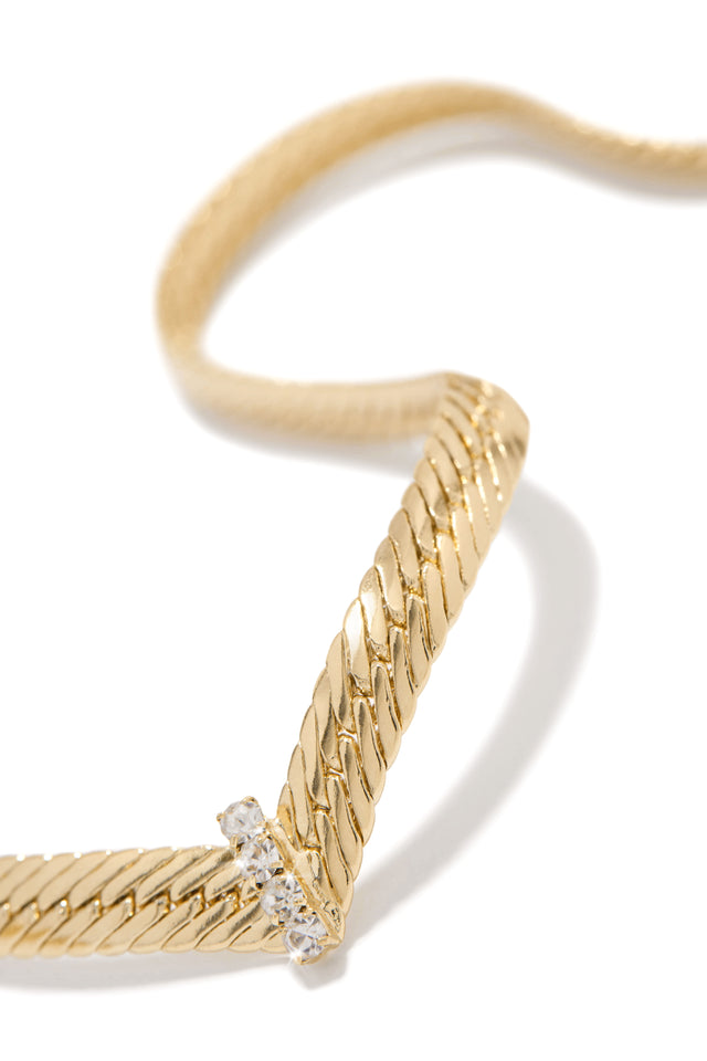 Load image into Gallery viewer, Gold-Tone Herringbone Necklace
