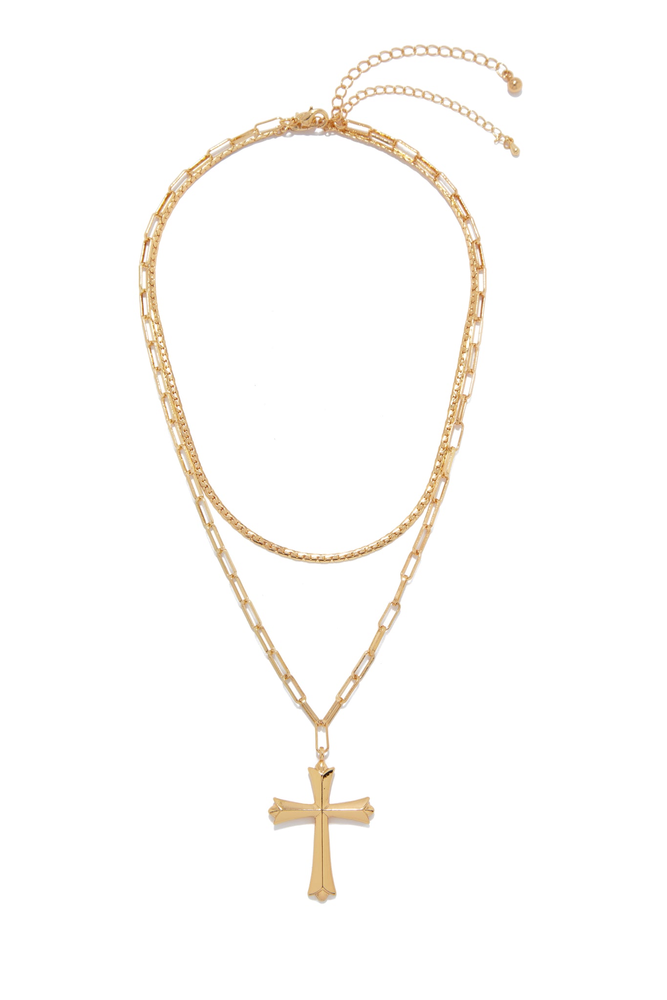 Miss Lola | My All Silver Layered Cross Pendant Necklace – MISS LOLA