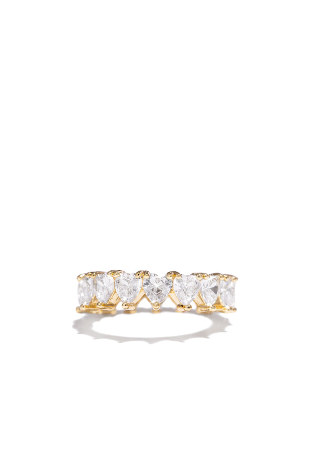 Load image into Gallery viewer, Heart Embellished Gold-Tone Ring
