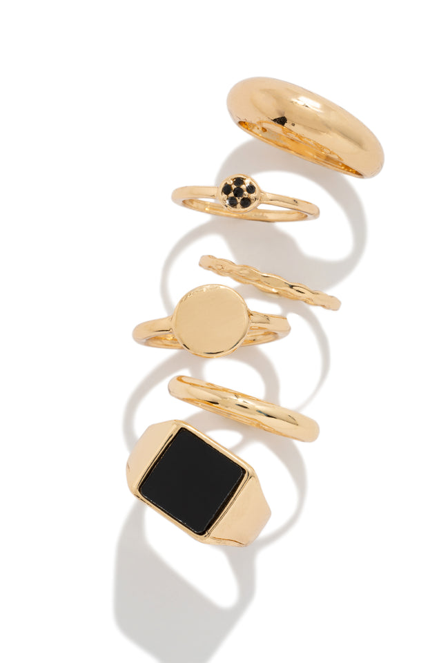 Load image into Gallery viewer, 6 Piece Gold Ring Set

