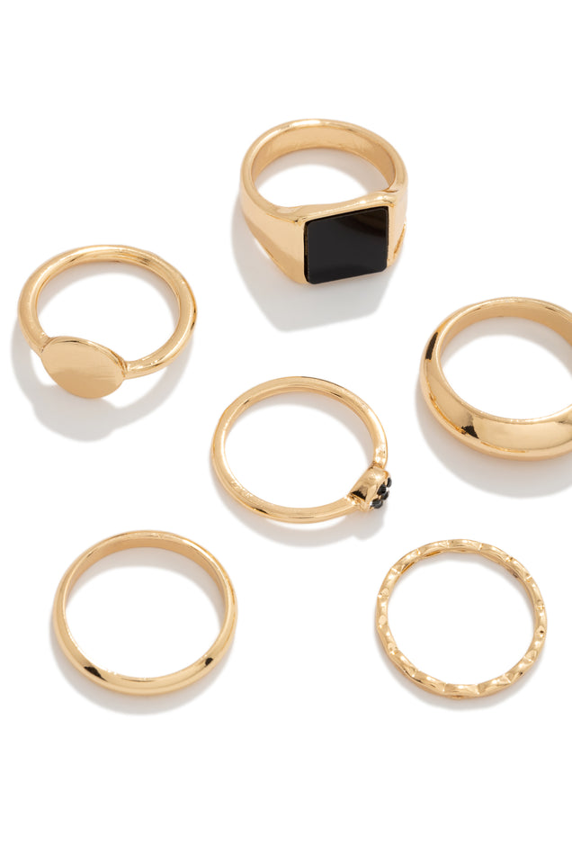 Load image into Gallery viewer, 6 Piece Gold Ring Set
