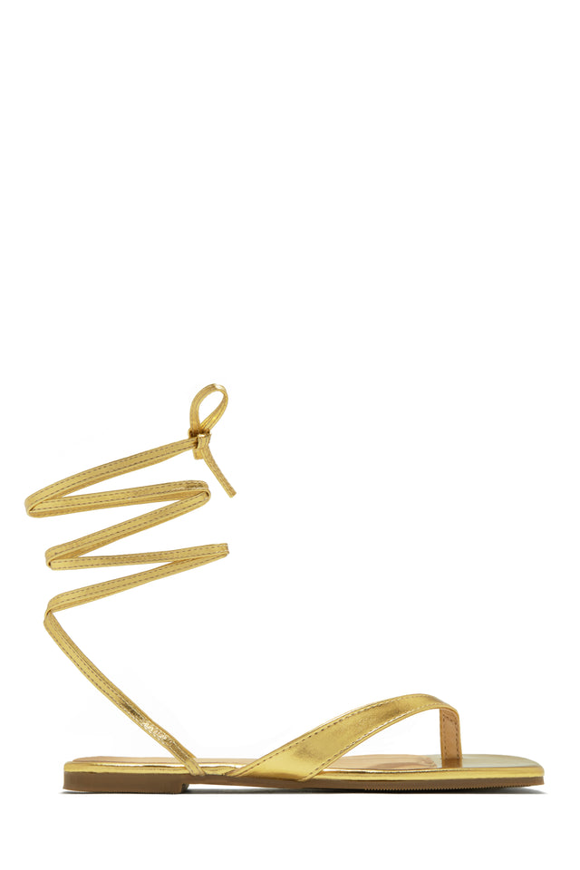 Load image into Gallery viewer, Gold-Tone Thong Sandals
