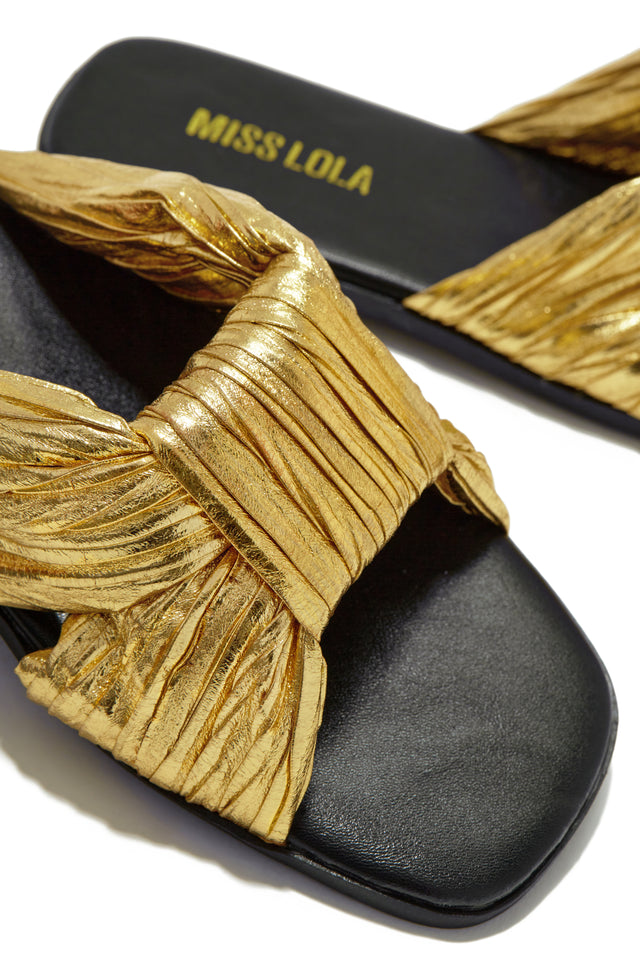Load image into Gallery viewer, Gold-Tone Sandals
