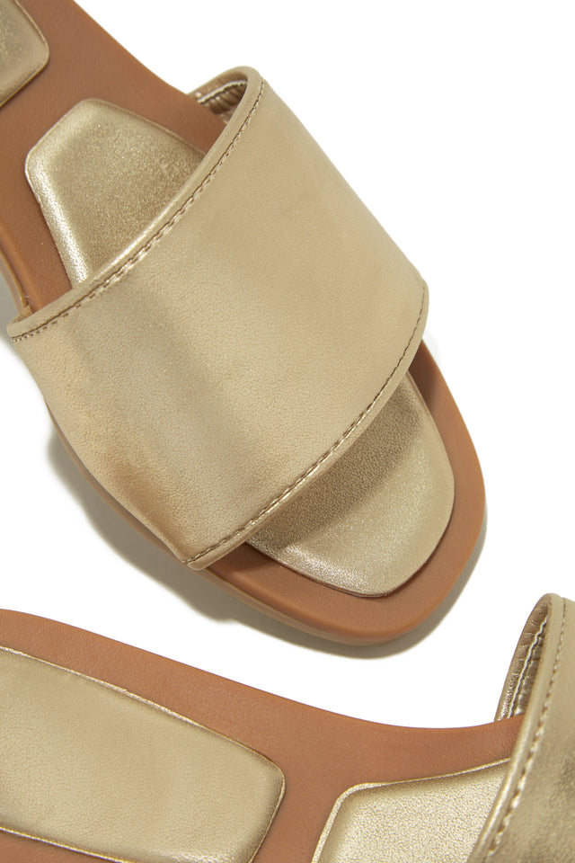 Load image into Gallery viewer, Gold-Tone Sandals
