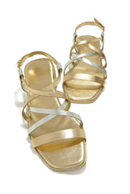 Load image into Gallery viewer, Gold-Tone Flat Sandals
