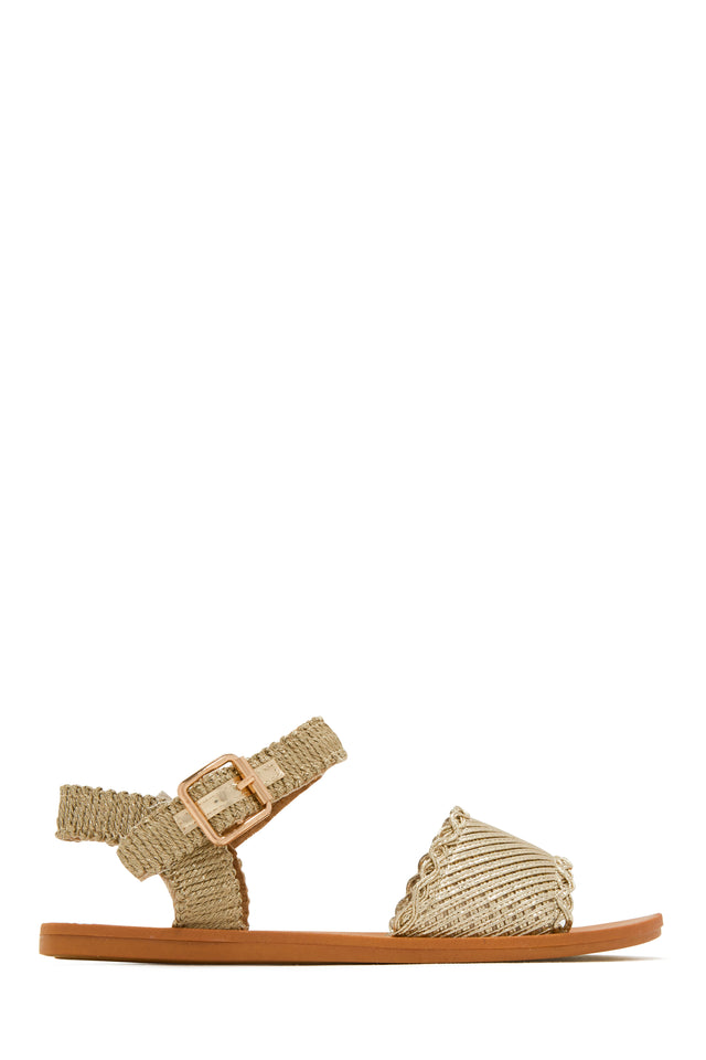 Load image into Gallery viewer, Gold Flat Sandals
