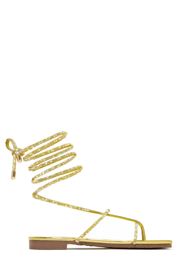 Load image into Gallery viewer, Gold-Tone Embellished Sandals
