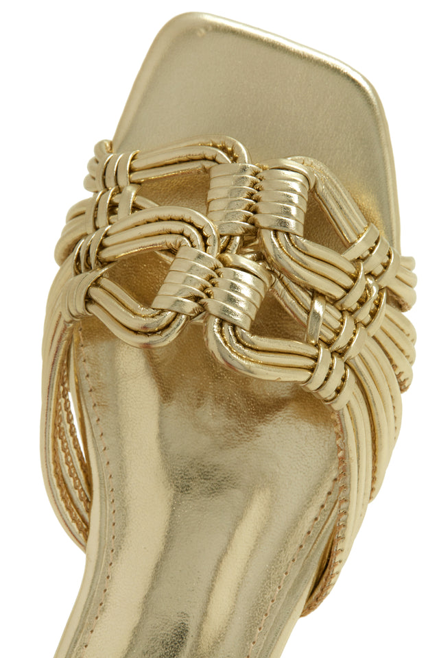 Load image into Gallery viewer, Gold-Tone Sandals

