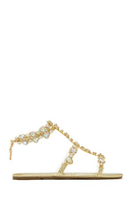 Load image into Gallery viewer, Gold-Tone Embellished Heart Sandals
