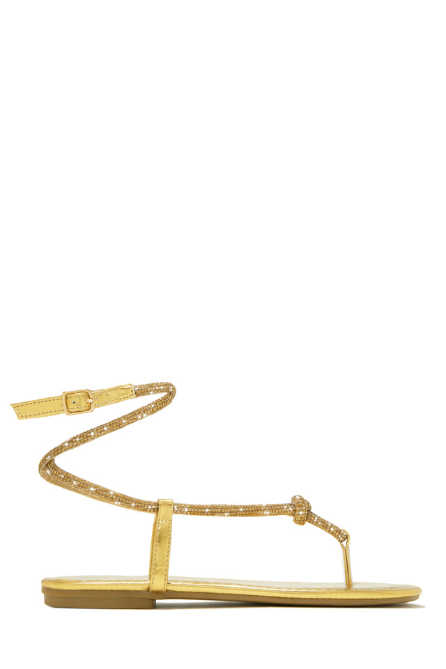 Load image into Gallery viewer, Embellished Gold Sandal
