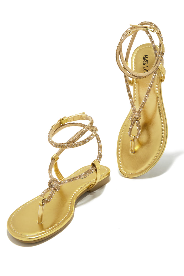 Load image into Gallery viewer, Gold-Tone Sandals
