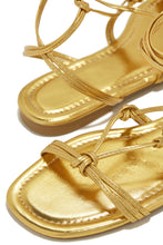 Load image into Gallery viewer, Coastal Villa Lace Up Sandals - Gold
