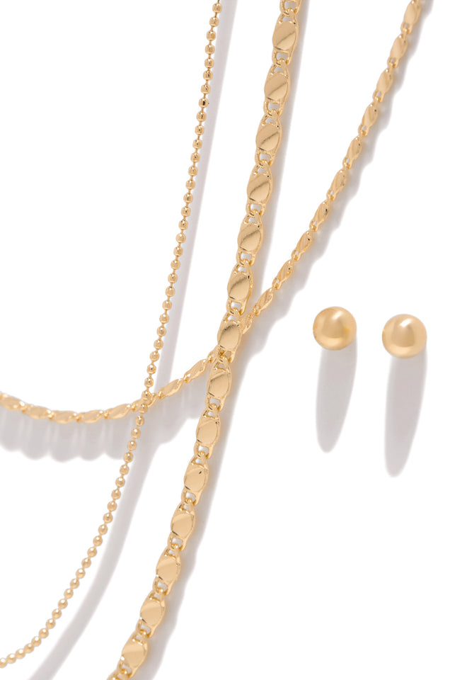 Load image into Gallery viewer, Gold-Tone Necklace and Earring Set
