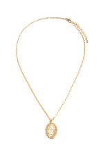 Load image into Gallery viewer, Gold Dipped Brass Necklace with Embellished Cross Pendant
